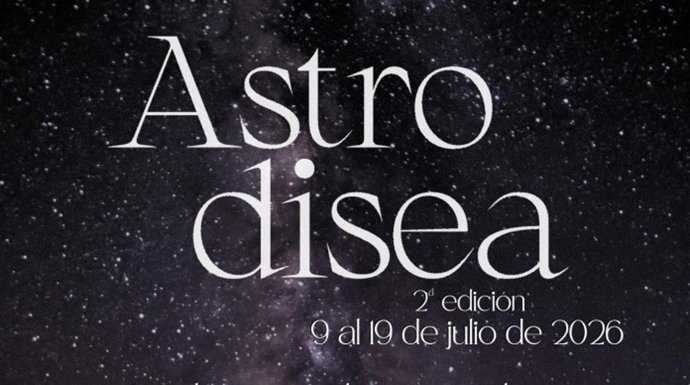 Archivo - Cartel de la segunda edición de Astrodisea, programa de actividades en el Geoparque Villuercas-Ibores-Jara en torno a la observación astronómica y la economía local.