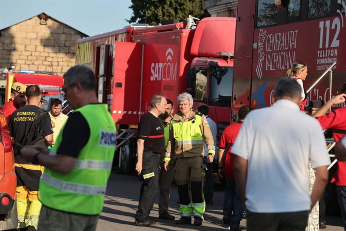 Puesto de mando del incendio de Soneja, a 5 de julio de 2026, en Soneja, Castellón
