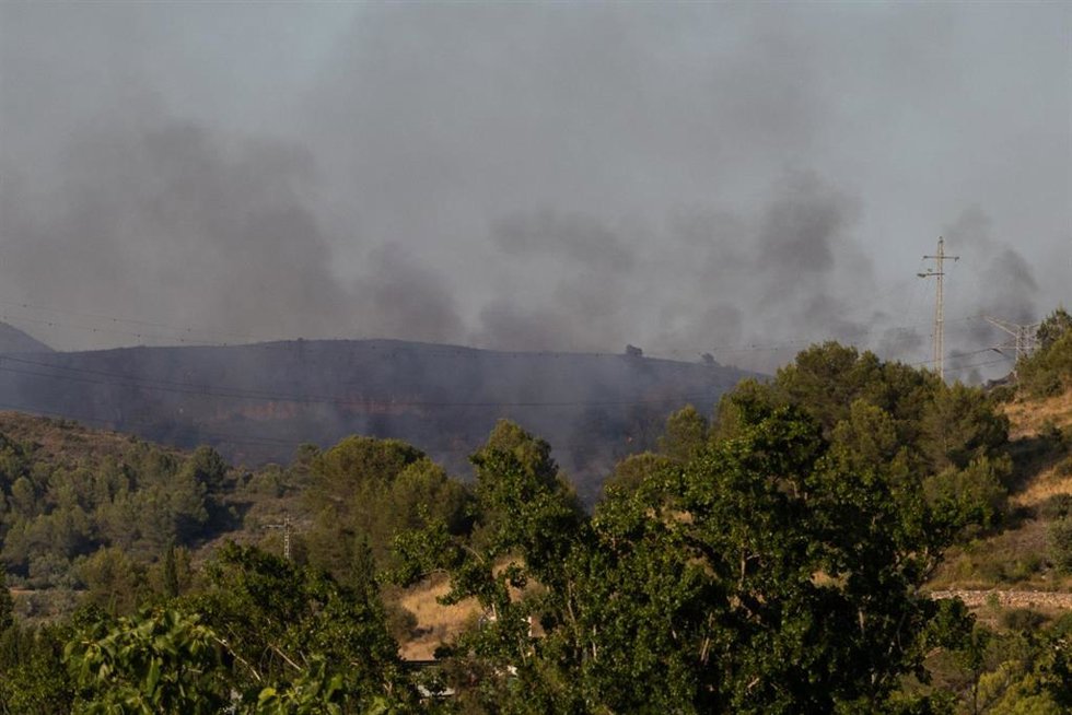 Vista del incendio de Soneja, a 5 de julio de 2026, en Soneja, Castellón, Comunidad Valenciana (España).