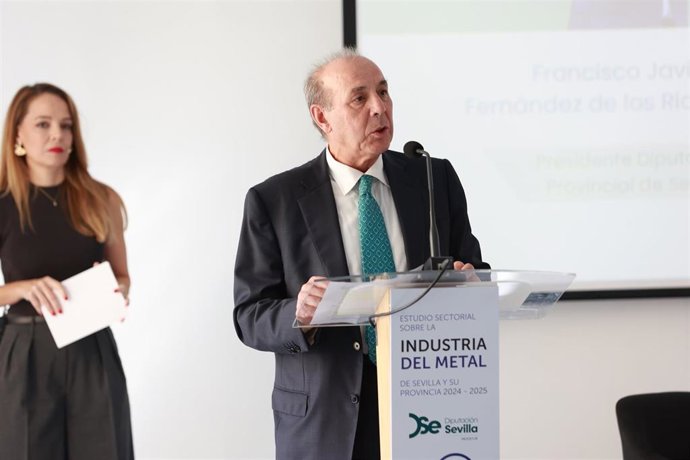 Archivo - El presidente de Confemetal, José Miguel Guerrero Sedano, durante el acto de presentación del estudio sobre el sector industrial en la provincia. A 30 de septiembre de 2025, en Sevilla (Andalucía, España).