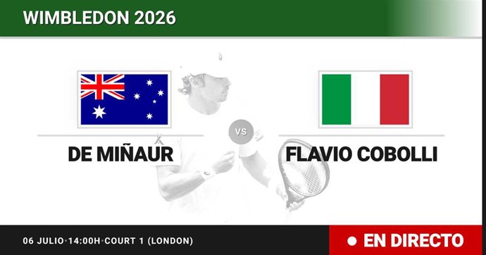 Alex de Minaur - Flavio Cobolli: resumen y estadísticas del partido de Octavos de final de Wimbledon ATP