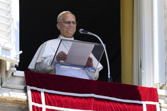 El Papa León XIV durante el Ángelus.
