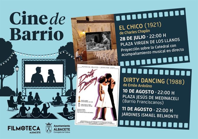 Cartel de cine de barrio.