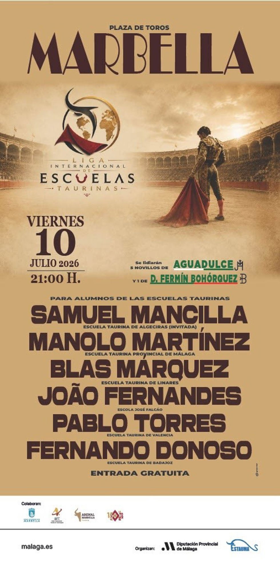Cartel de la I Liga Internacional de Escuelas de Tauromaquia.