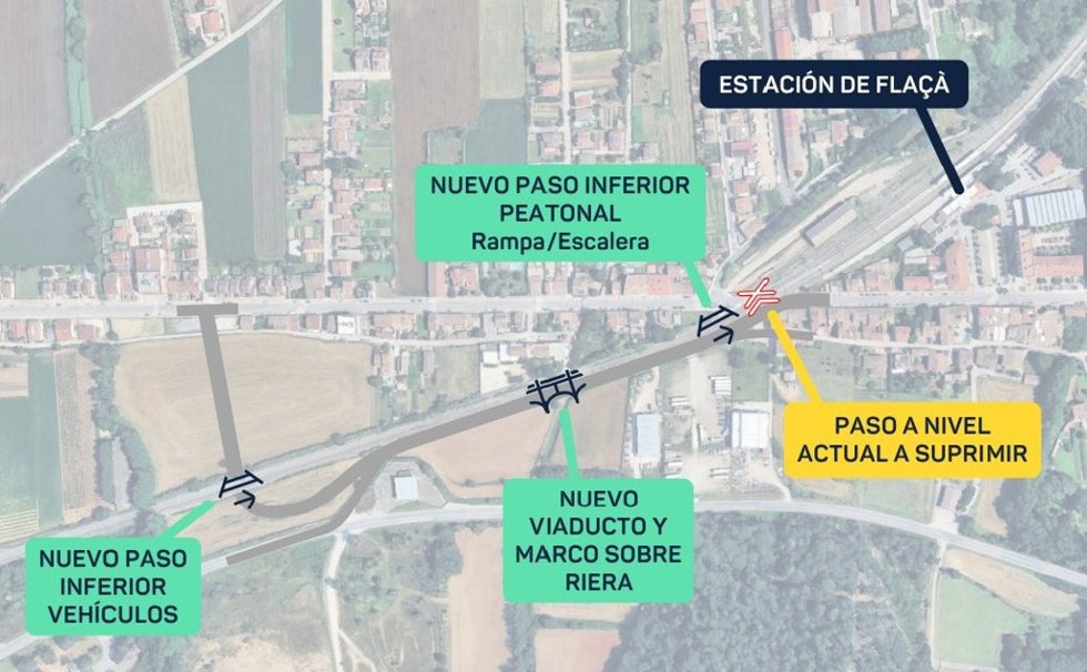 Mapa de las obras en Flaçà