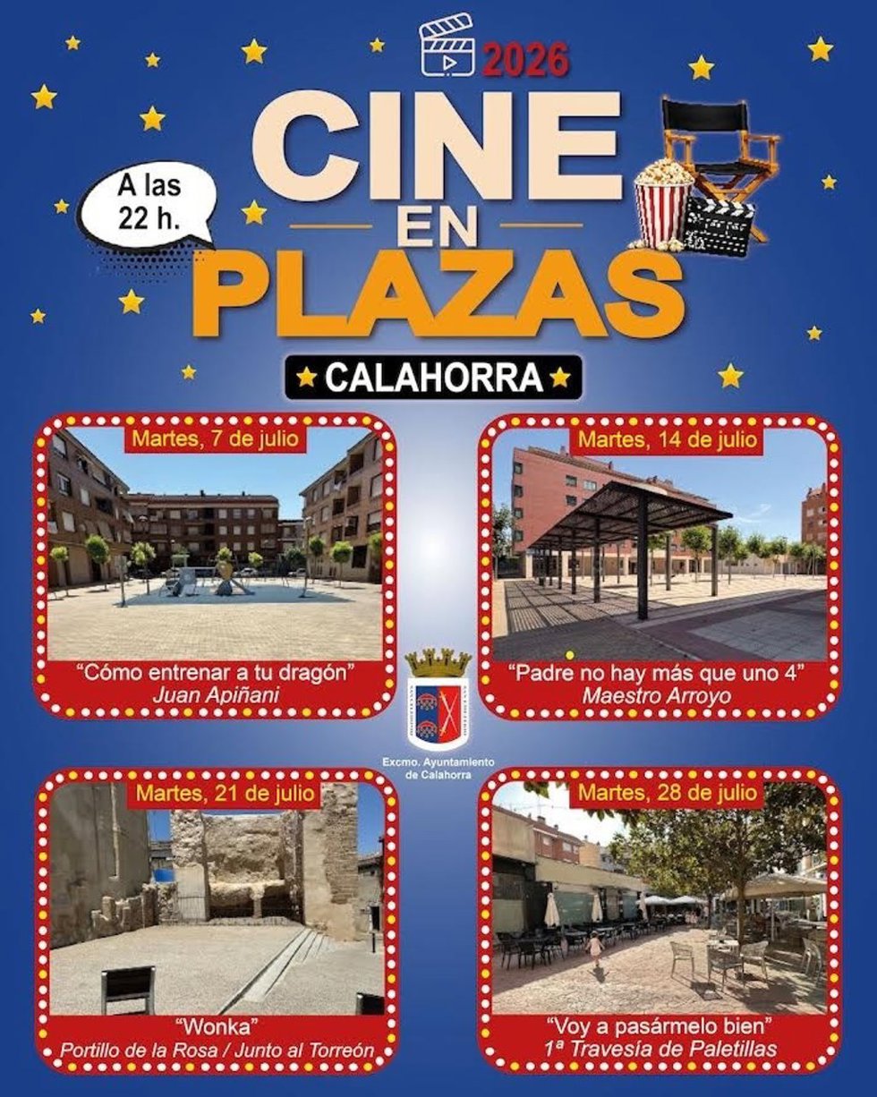 Nuevo ciclo 'Cine en plazas' para el mes de julio en Calahorra
