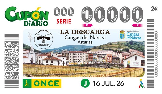 El cupón de la ONCE homenajea a la descarga de Cangas del Narcea.