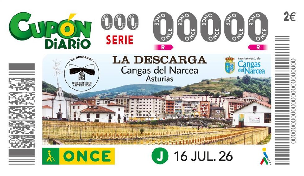 El cupón de la ONCE homenajea a la descarga de Cangas del Narcea.