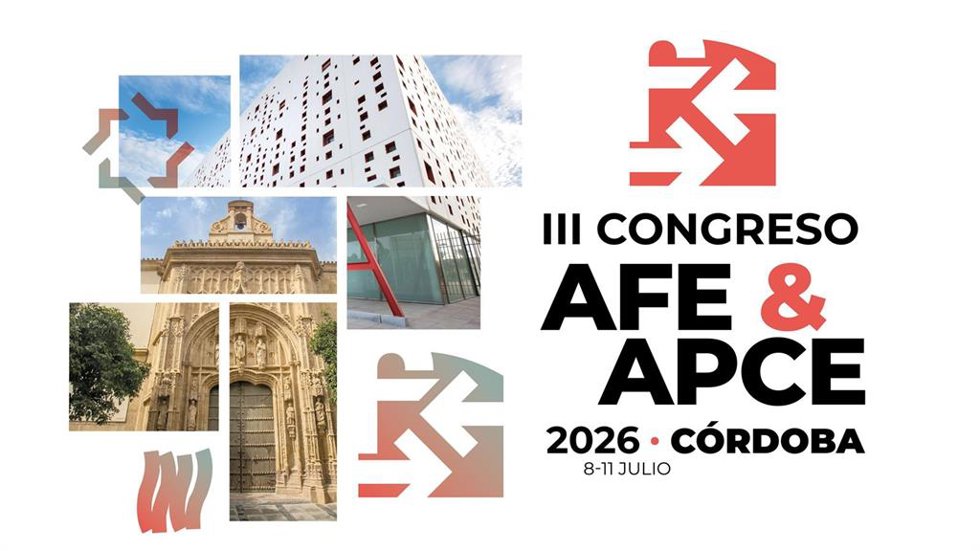 Cartel del III Congreso AFE & APCE, encuentro bienal que reunirá a los principales profesionales del sector ferial, congresual y MICE en España, organizado por la Asociación de Ferias Españolas y la Asociación de Palacios de Congresos de España.