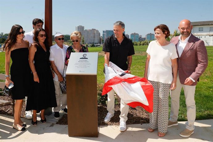 Inauguración de la Playa Verde' Luis Enrique', este lunes en Gijón.