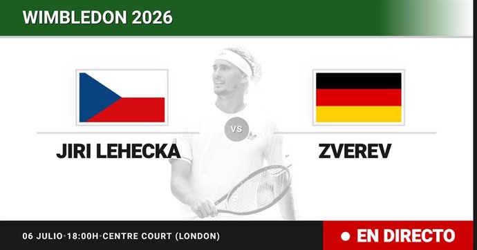 Jiri Lehecka - Alexander Zverev: resumen y estadísticas del partido de Octavos de final de Wimbledon ATP