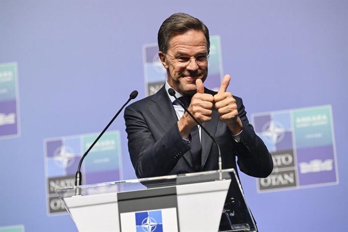 06 July 2026, Turkey, Ankara: NATO Secretary General Mark Rutte gives a thumbs-up during his pre-summit press conference in Ankara ahead of the 36th NATO Summit. Photo: Emmi Korhonen/Lehtikuva/dpa