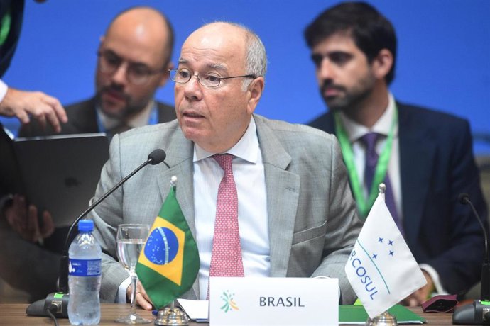 Archivo - El ministro de Relaciones Exteriores de Brasil, Mauro Vieira, participa en la reunión del Consejo del Mercado Común de Mercosur en Foz do Iguaçu, Brasil