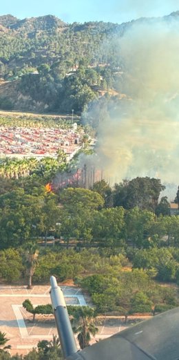 Imagen del incendio declarado este pasado lunes, 6 de julio, en la pedanía murciana de Beniaján