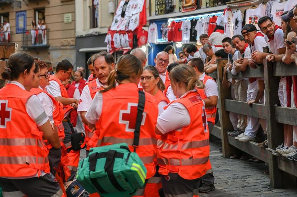 Dispositivo de Cruz Roja durante el encierro