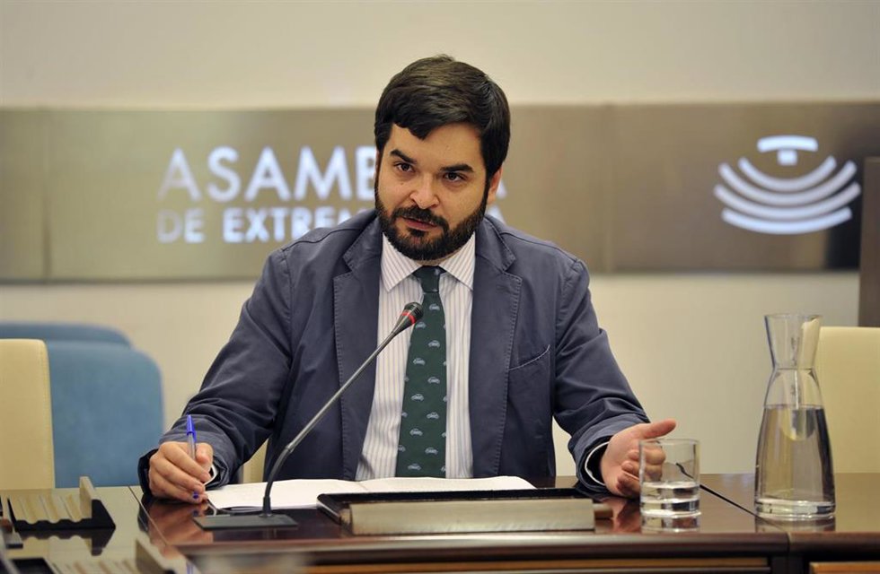 El director general de Servicios Sociales, Infancia y Familia de la Junta de Extremadura, Eliseo Fernández, en comisión en la Asamblea