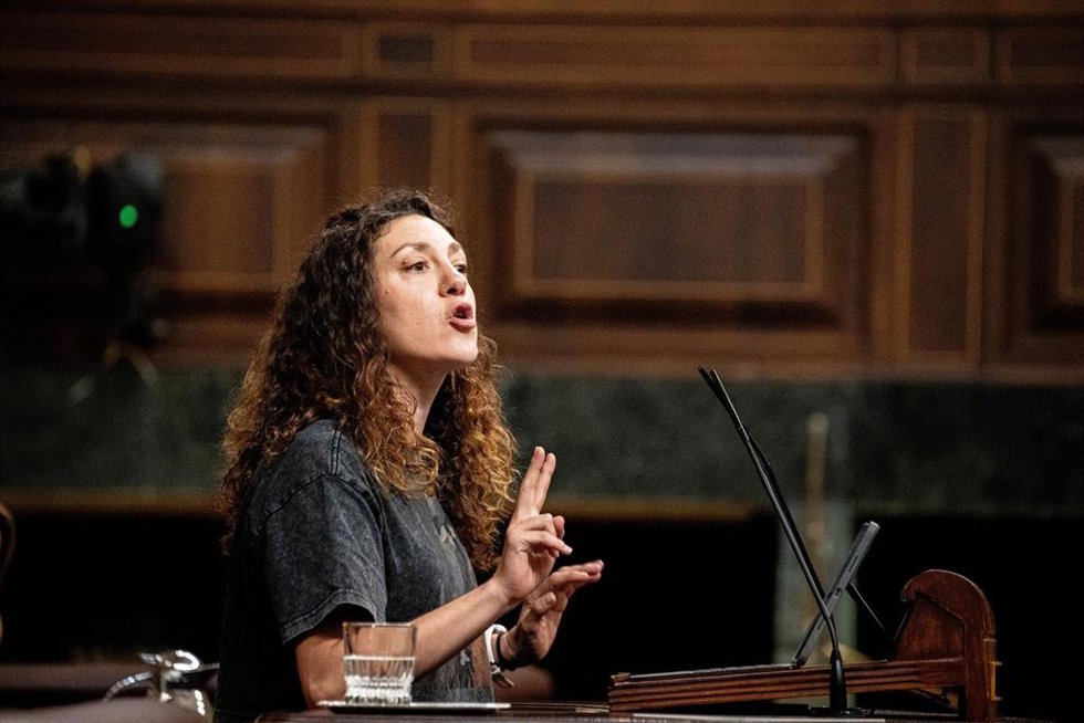 La diputada de Sumar Aina Vidal interviene durante una sesión de control al Gobierno, en el Congreso de los Diputados, a 17 de junio de 2026, en Madrid (España).
