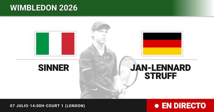 Jannik Sinner - Jan-Lennard Struff: resumen y estadísticas del partido de Cuartos de final de Wimbledon ATP