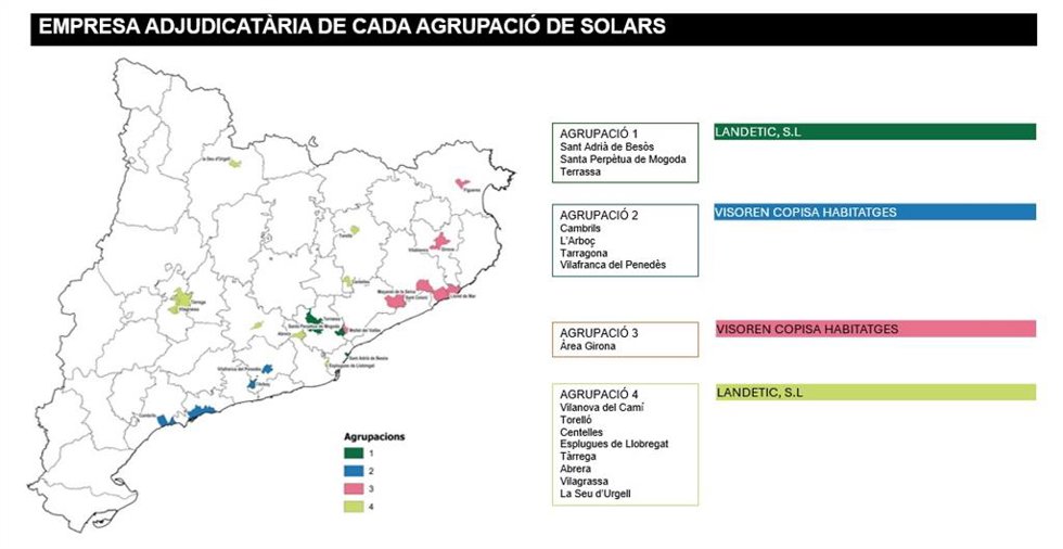 Mapa de la distribución de los solares de cada lote.