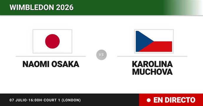Naomi Osaka - Karolina Muchova: resumen y estadísticas del partido de Cuartos de final de Wimbledon WTA