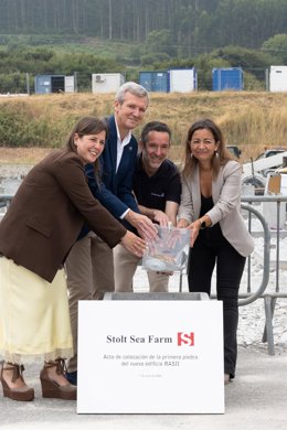 Stolt Sea Farm pone la primera piedra de su nueva nave de lenguados en Cervo (Lugo)