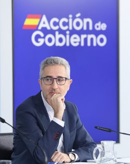 El ministre d'Hisenda, Arcadi España, durant una roda de premsa després del Consell de Ministres, a 7 de juliol del 2026, a Madrid (Espanya). 