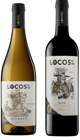 Imagen de las dos referencia de la nueva marca de Família Torres, Locos del Vino.