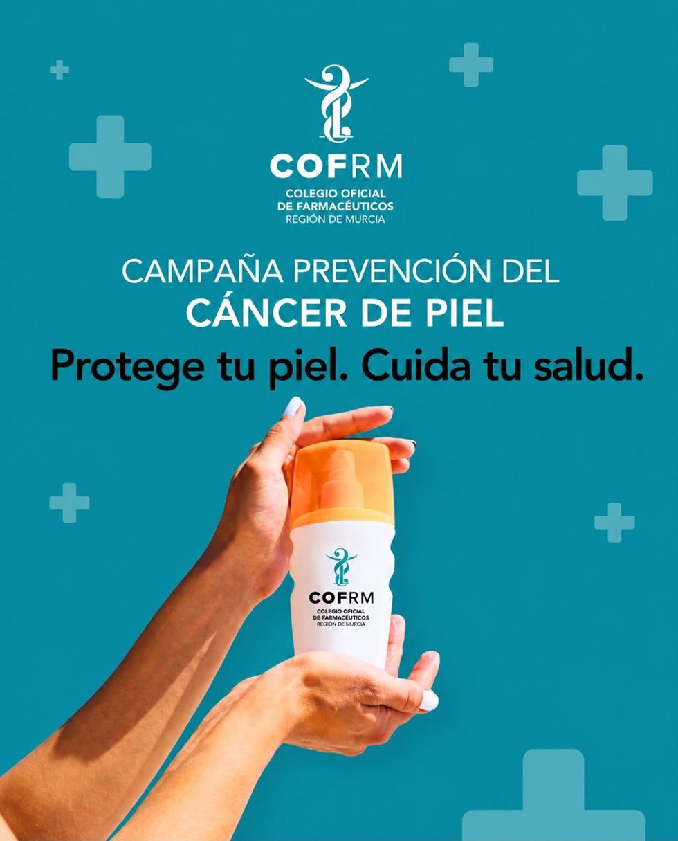 Imagen de la campaña de prevención del cáncer de piel del Colegio Oficial de Farmacéuticos de la Región de Murcia