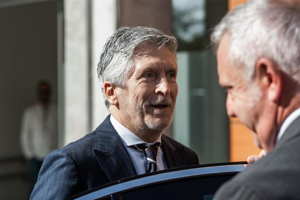 Archivo - El ministro del Interior, Fernando Grande-Marlaska, durante la puesta en funcionamiento del Centro de Mando (CENAM) del dispositivo de seguridad para la visita del Papa, a 5 de junio de 2026, en Madrid (España). El plan especial de seguridad ela