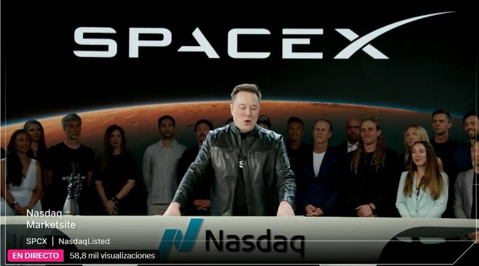 Elon Musk previo a la salida a Bolsa de SpaceX.