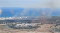 Cortada la A-314 por el incendio forestal en la zona de Los Visos en Barbate (Cádiz)