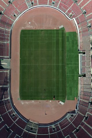 Santiago, 7 de julio de 2026.  Vista aerea del Parque Estadio Nacional, ubicado en Nunoa, referenciales por lugar de concierto de la banda sur coreana BTS  Diego Martin/Aton Chile