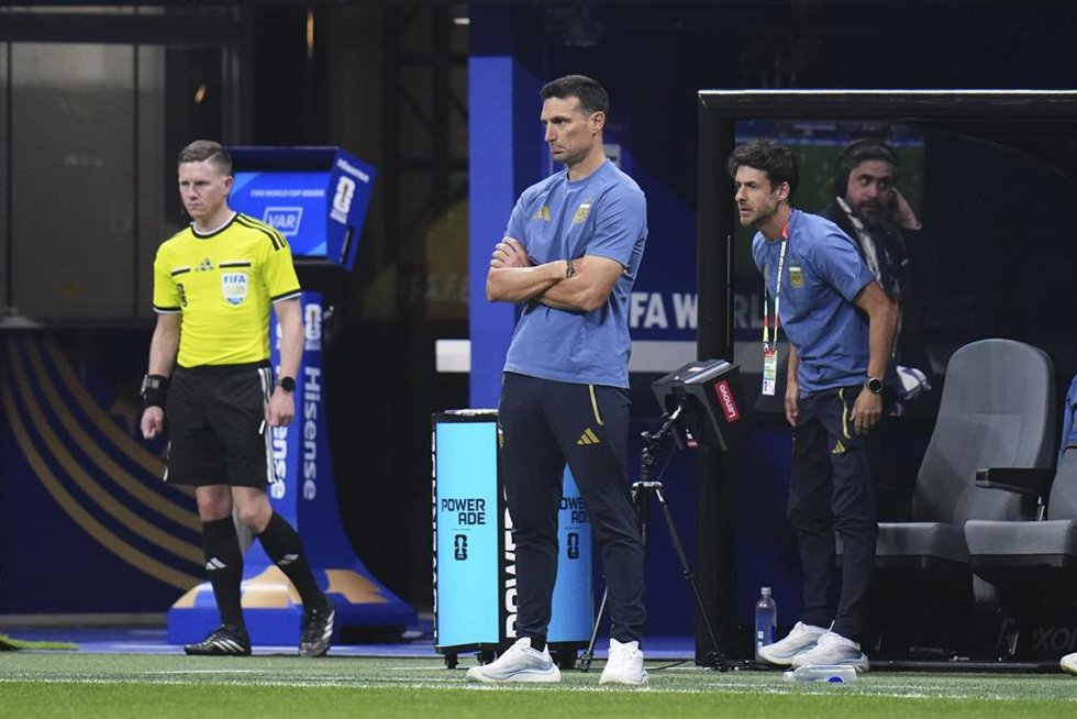 Lionel Scaloni durante el Argentina-Egipto del Mundial 2026