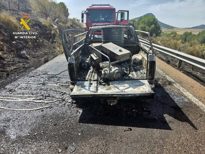 Origen de un incendio forestal en el Monumento Natural del Cerro Masatrigo