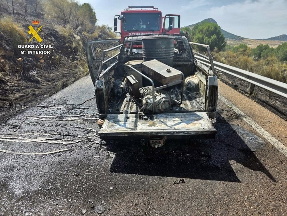 Origen de un incendio forestal en el Monumento Natural del Cerro Masatrigo