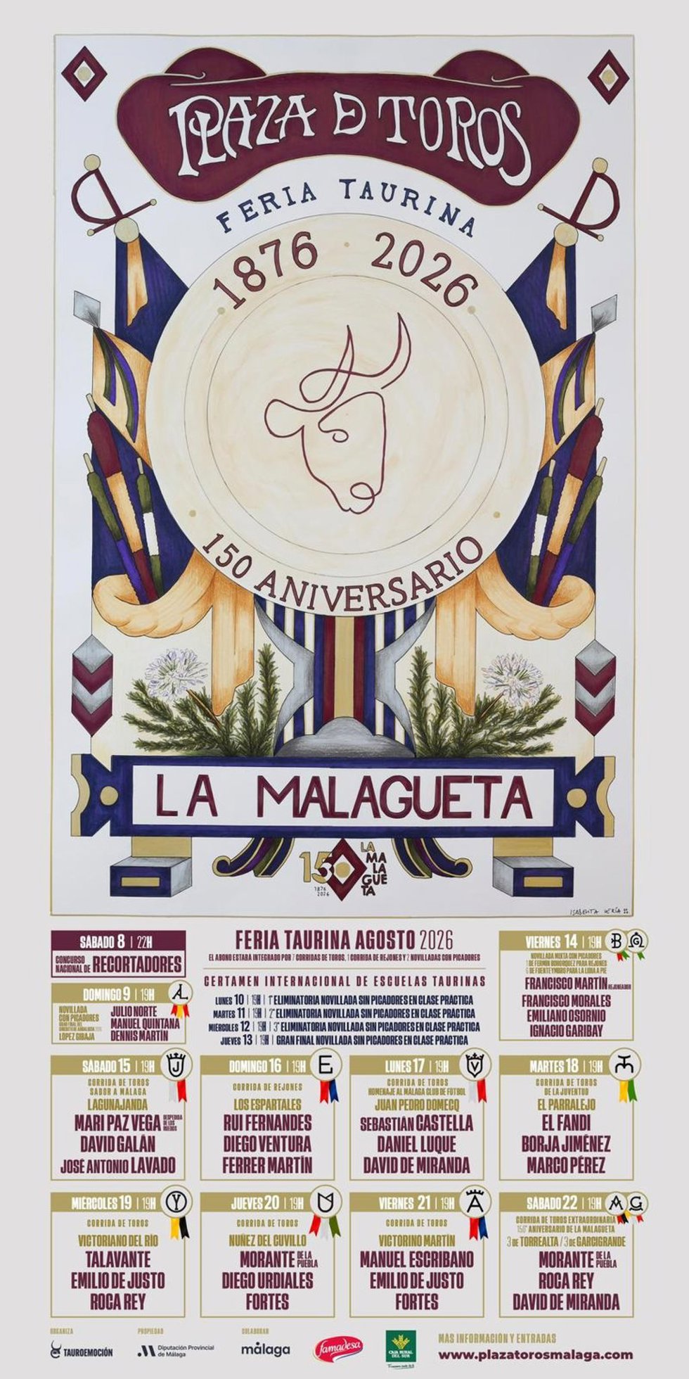 Cartel de la feria taurina de Málaga