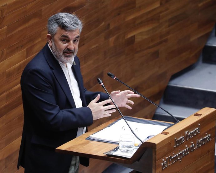 El consejero de Movilidad, Medio Ambiente y Gestión de Emergencias, Alejandro Calvo, durante el Pleno de este miércoles.