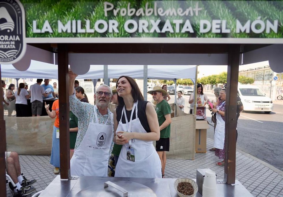 La ministra de Ciencia, Innovación y Universidades y secretaria general del PSPV, Diana Morant, participa en el Dia de l'Orxata en Alboraia (Valencia).