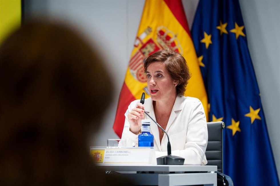 Archivo - La consejera Delegada de ICEX España, Elisa Carbonell, durante una rueda de prensa posterior al Consejo Interterritorial de Internacionalización, en la sede del Ministerio, a 19 de mayo de 2025, en Madrid (España).
