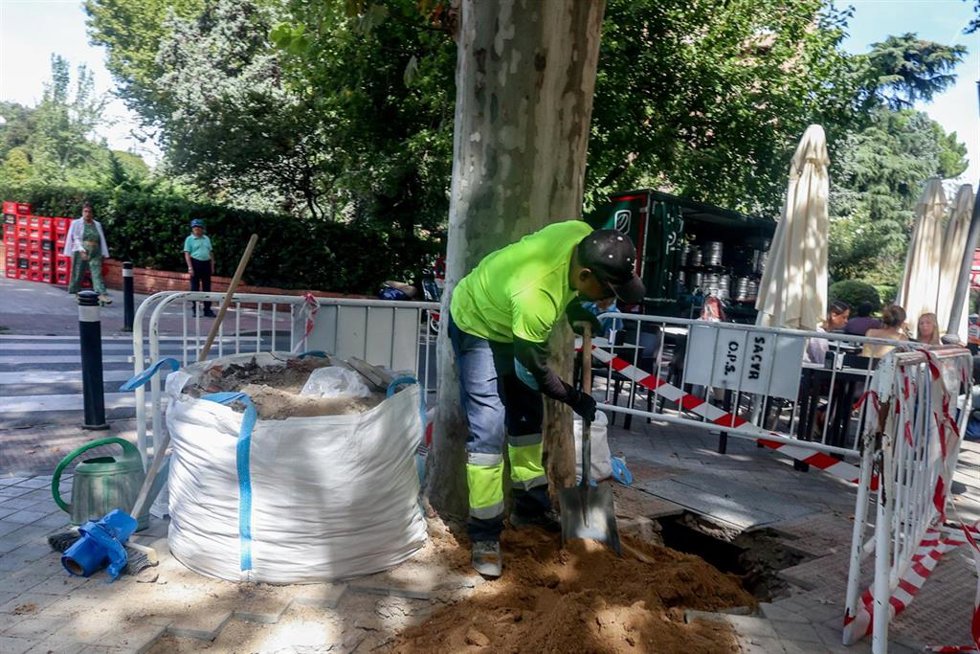 Archivo - Un trabajador en la calle, a 12 de septiembre de 2024, en Madrid (España). 