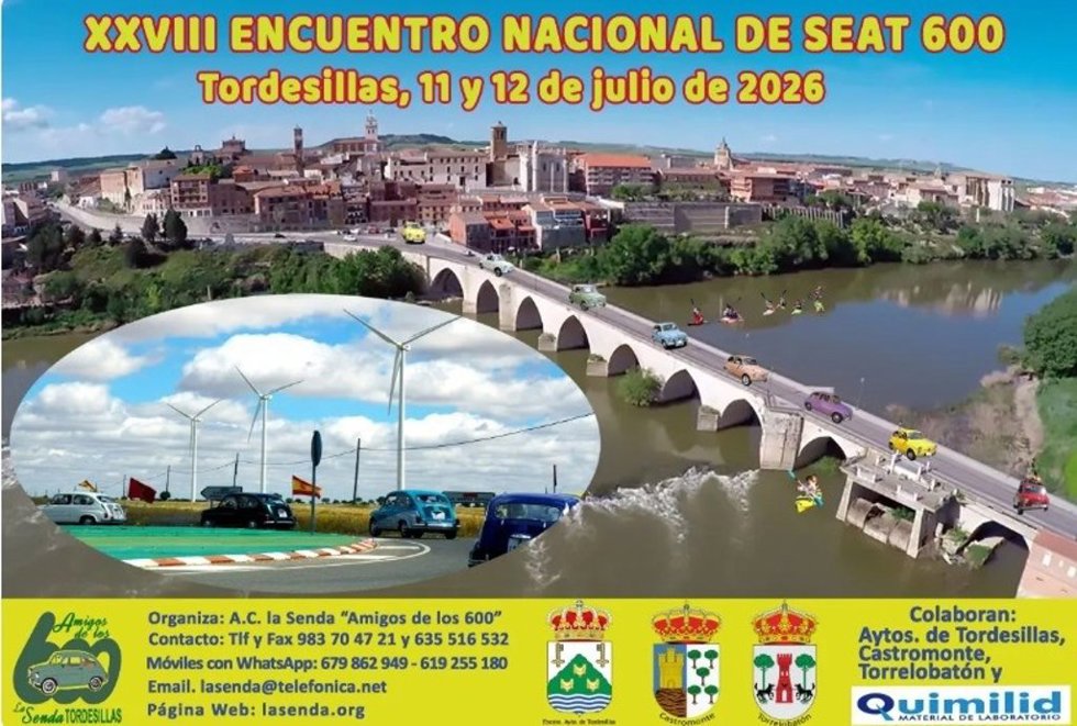 Se celebra el XXVIII Encuentro Nacional de SEAT 600 en Tordesillas, los días 11 y 12 de julio