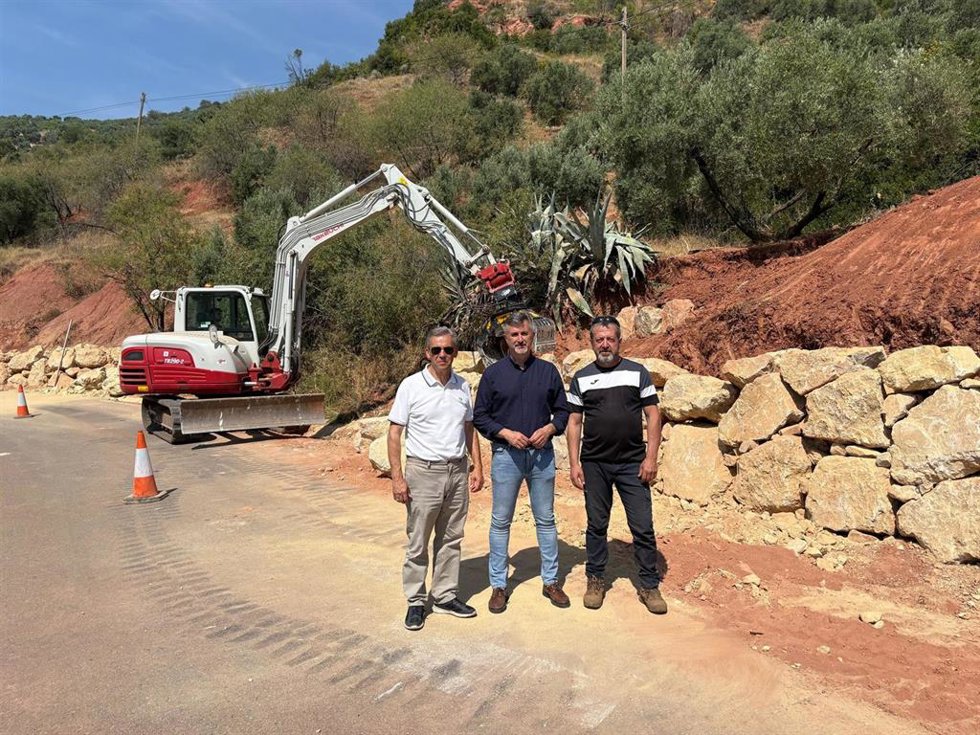 Visita a obras en carreteras de Diputación en Chiclana de Segura
