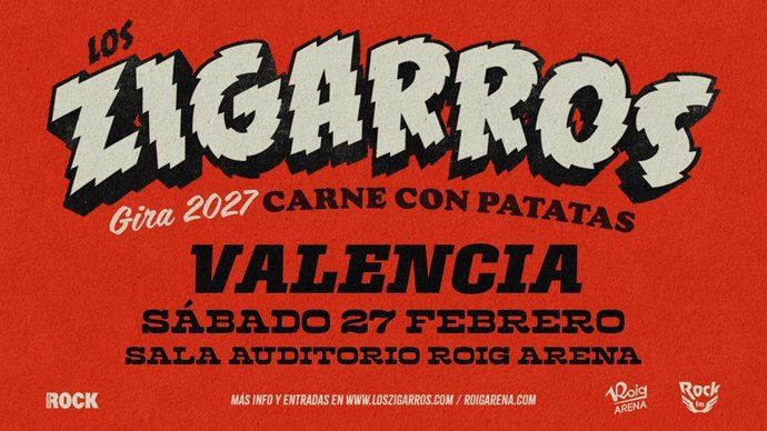 Los Zigarros traerán la gira "Carne de patatas" a la Sala Auditorio Roig Arena el 27 de febrero