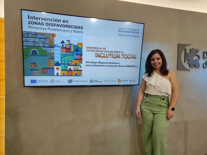 La delegada de Derechos Sociales y presidenta del Instituto Provincial de Bienestar Social (IPBS) de la Diputación, Irene Aguilera, en rueda de prensa.