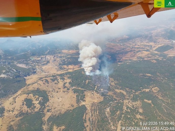 Imagen de archivo del incendio en el Paraje El Alamillo en Grazalema.