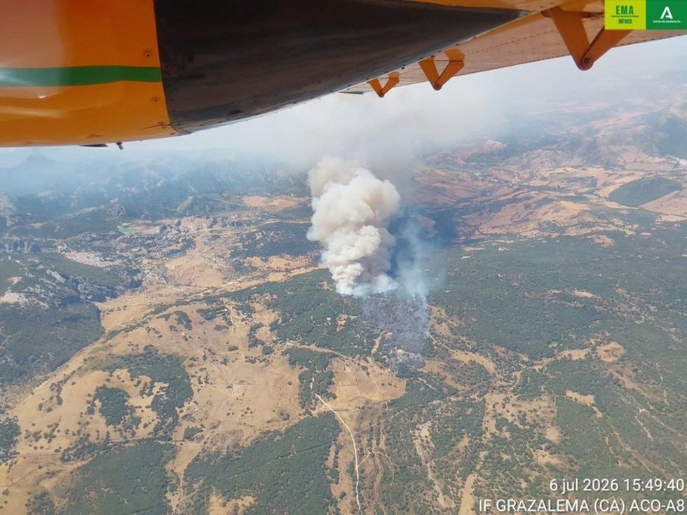 Imagen de archivo del incendio en el Paraje El Alamillo en Grazalema.