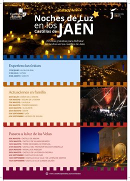 Cartel del programa 'Noches de luz en los castillos de Jaén'.