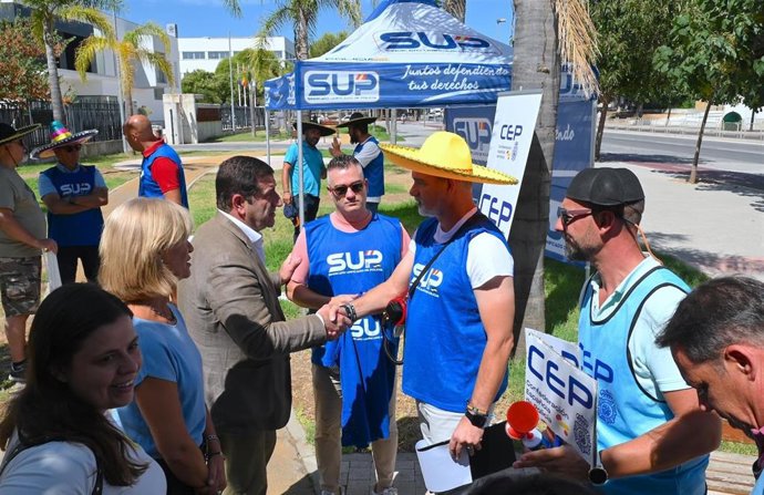 El concejal de Seguridad en Jerez, José Ignacio Martínez, apoyando las protestas del SUP.