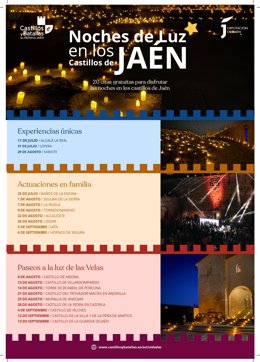 Cartel del programa 'Noches de luz en los castillos de Jaén'.