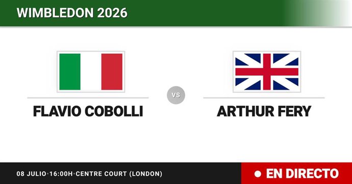 Flavio Cobolli - Arthur Fery: resumen y estadísticas del partido de Cuartos de final de Wimbledon ATP